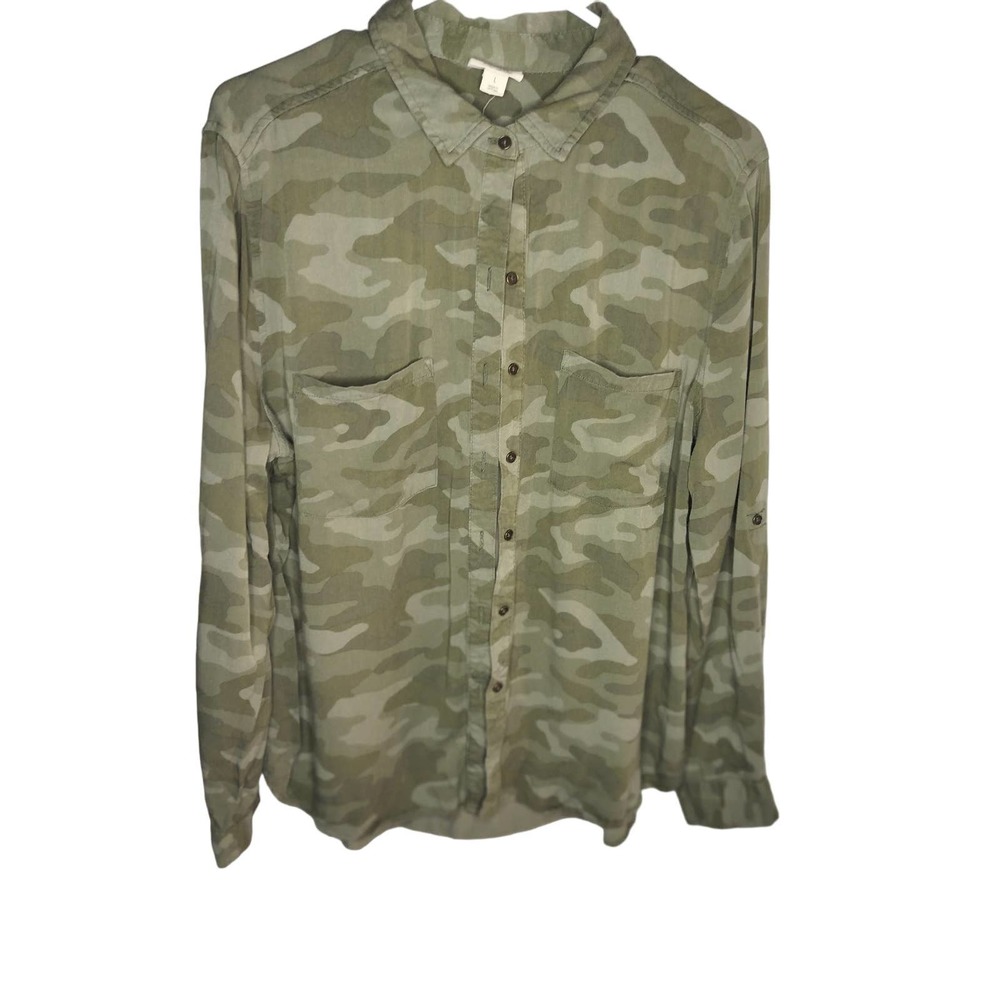 A. N. A. A New Approach Camouflaged Button Up Jacket